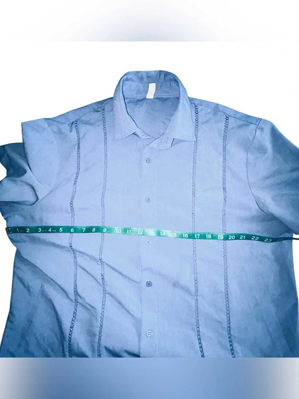 Men's Light Blue Short Sleeve Button-Up Shirt
